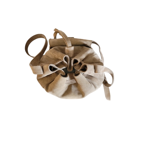 Prada Beige Suede Bucket Crossbody Bag - Picture 8 of 16